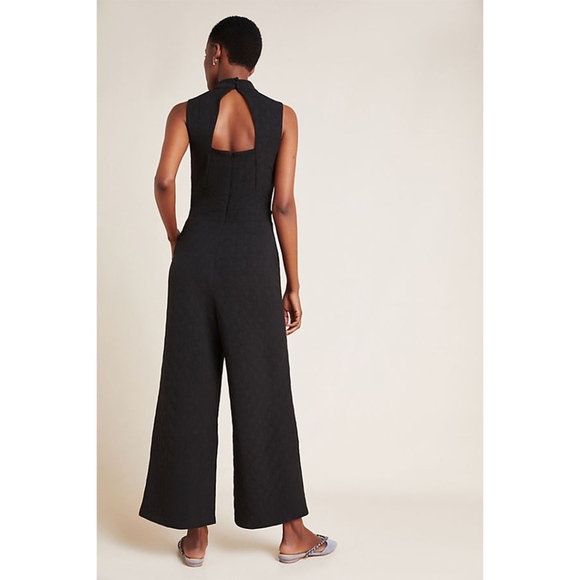 Eva Franco Anthropologie Mock Neck Open Back Knit Jumpsuit stretch knit casual - Picture 4 of 8